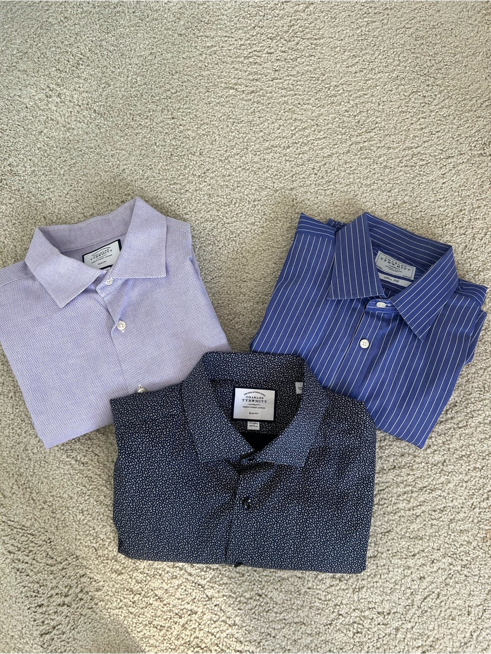 Charles Tyrwhitt 3 Shirt Bundle Slim Fit Jermyn Street London  17 1/2 x 36